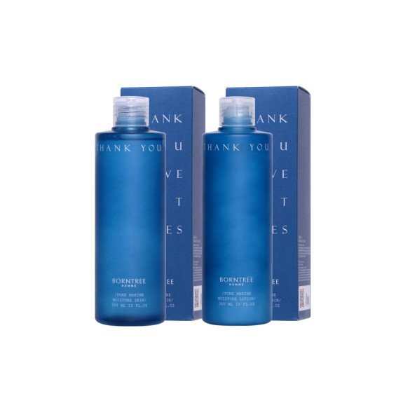 퓨어마린 남성화장품 남자스킨300ml + 로션300ml 2종세트/히알루론산 6천배 수분보습 미백주름 성분추가 